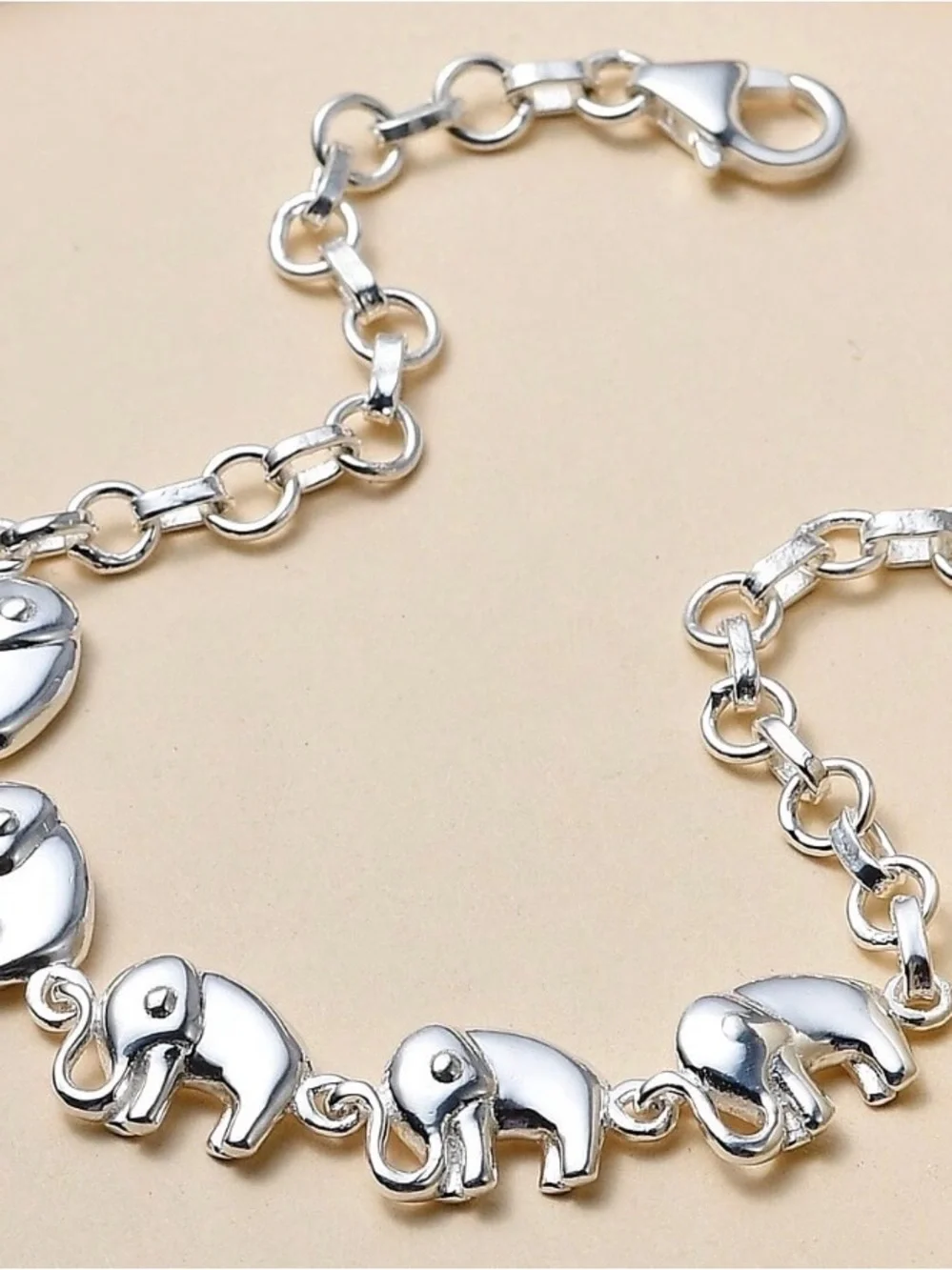 Sterling Silver Elephant Charm Bracelet - 7.25” 5.75g